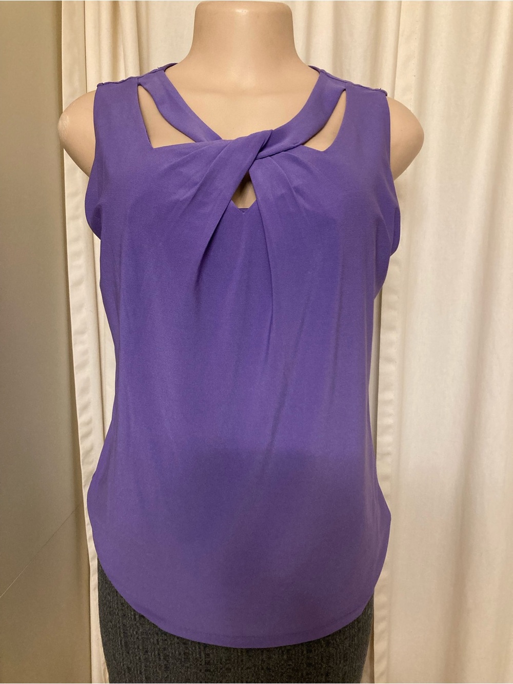 Nine West Sleeveless Twist-Keyhole Blouse - Purple